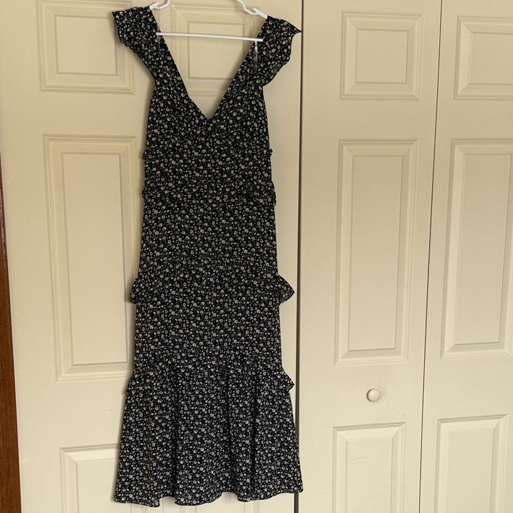 Altar'd State Black Floral Midi Dress